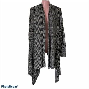 Chico's Sweater Jacket Asymetrical Drape Hem M/L